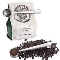 Stainless steel coffee spoon with bag clip